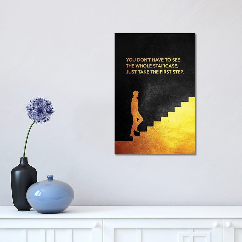 iCanvas "Just Take The First Step - Martin Luther King" by Adrian Baldovino Canvas Print - 18x12x1.5