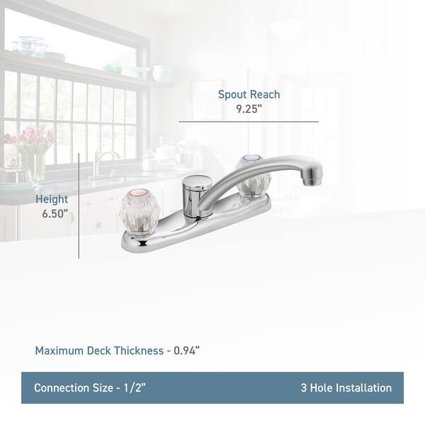 Shop Moen 7900 Chateau Double Handle Kitchen Faucet With Acrylic