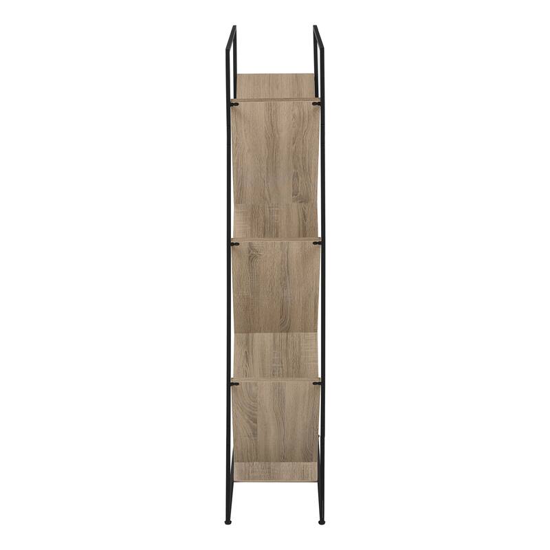 Bookshelf, Bookcase, Etagere, 3 Tier, 60"h, Office, Bedroom, Laminate, Metal, Contemporary, Modern