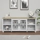 preview thumbnail 6 of 48, Vintage TV Stand with Carved Doors for Large Size TV 70"W x 30"H x 15.5"D - Grayish-white
