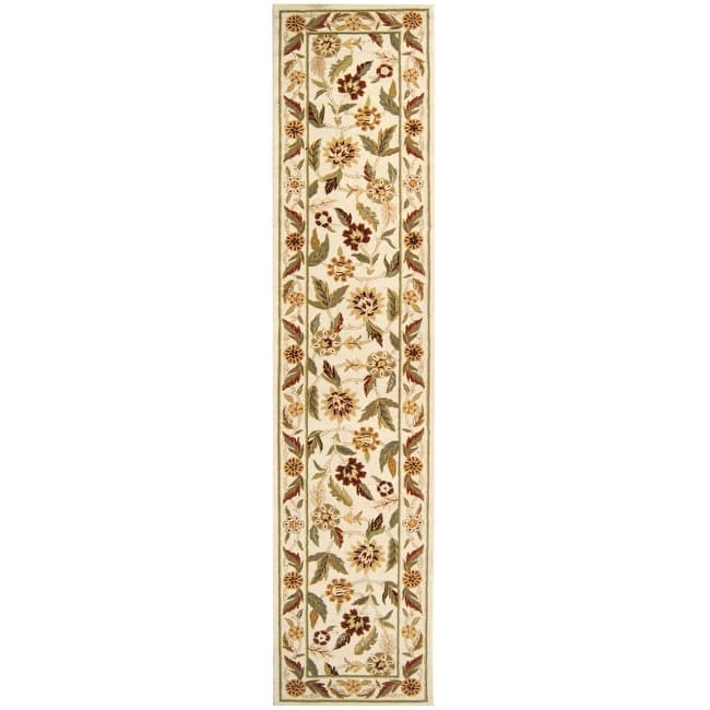 SAFAVIEH Handmade Chelsea Tiesha French Country Wool Rug - 2'6" x 6' Runner - Ivory - Runner