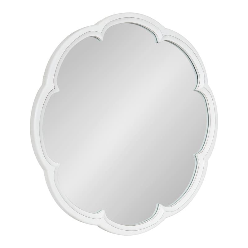 Kate and Laurel Maren Scalloped Wall Mirror - 26" Diameter - 26" Diameter - White