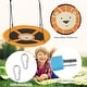 preview thumbnail 15 of 24, 40 Inches Saucer Tree Swing Round with Adjustable Ropes and Carabiners