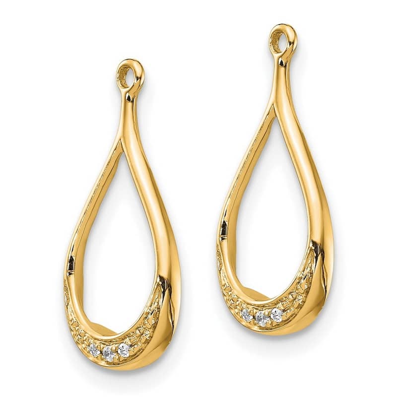Curata 14k Yellow Gold Diamond Earrings Jackets