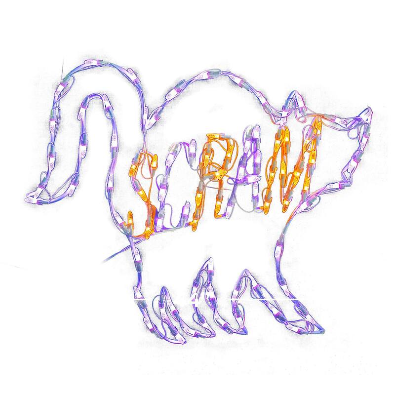 LED Lighted Scram Cat Outdoor Halloween Decoration - 25"