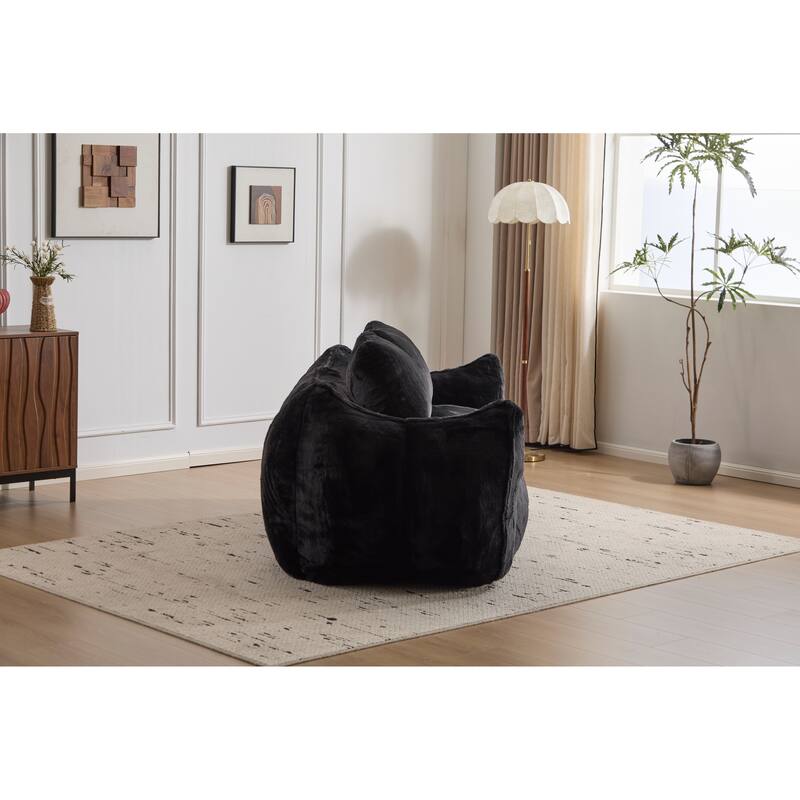 Oversized Bean Bag Sofa Reading Chair, 2-Seater Giant Bean Bag Couch with Pillows, Loveseat Chaise Lounge Sofa Chair
