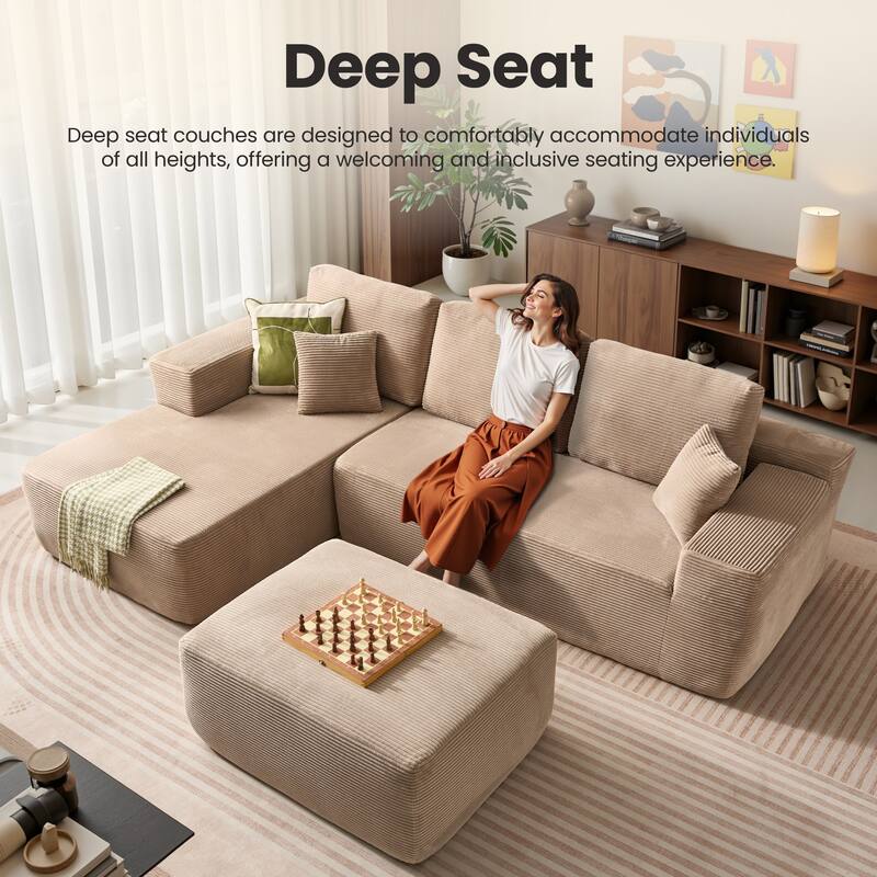 ​​OVIOS Lazy Chaise Lounge Sofa with Ottoman​