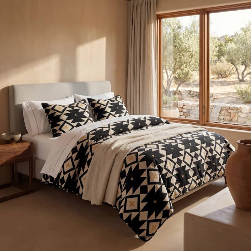 Paseo Road High Desert Chenille Jacquard Southwestern Aztec 3 Piece Comforter Set
