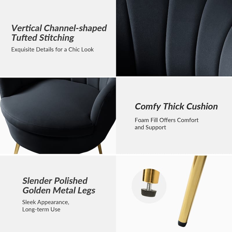 Xabier Cute Modern Upholstered Barrel Chair Accent Chair with Tufted Back by HULALA HOME
