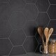 preview thumbnail 7 of 12, Merola Tile Hexatile Matte Nero 7" x 8" Porcelain Floor and Wall Tile
