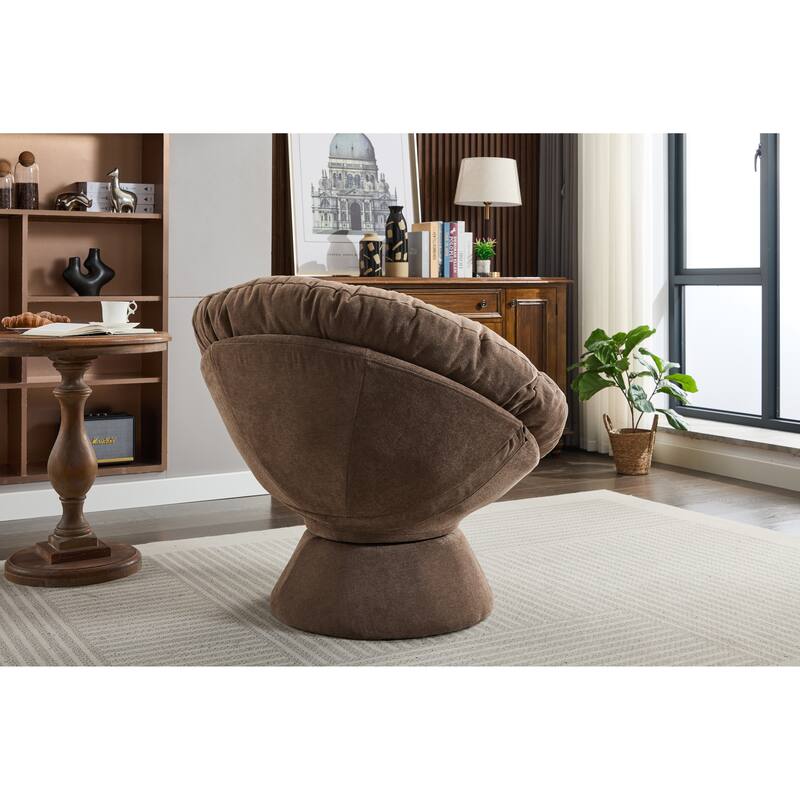Oversized Swivel Accent Chair, 360-Degree Swivel Barrel Chair, Papasan Chair for Living Room and Bedroom Comfort