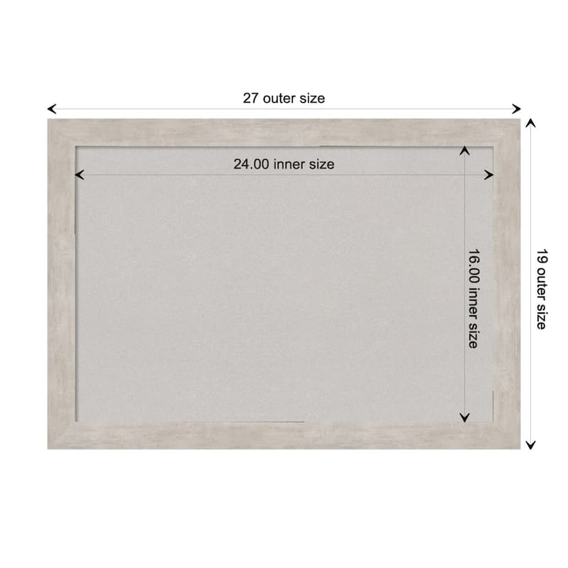Marred Wood Framed Grey Corkboard Bulletin Board - Marred Silver - Board Size 24x16