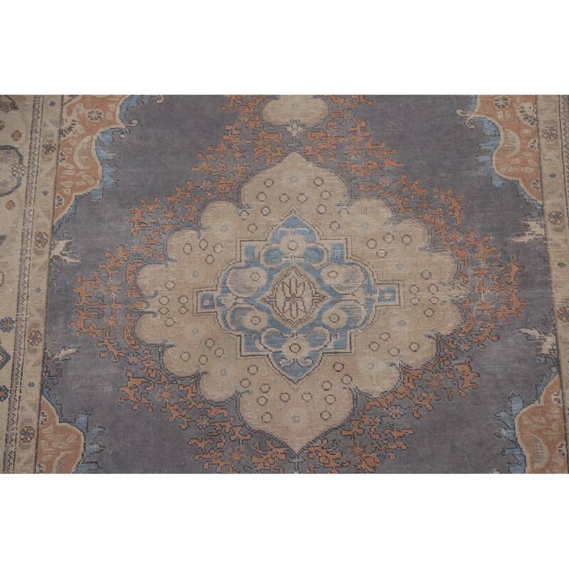 Over-Dyed Tabriz Persian Antique Area Rug Handmade Wool Carpet - 6'7" x 9'6"