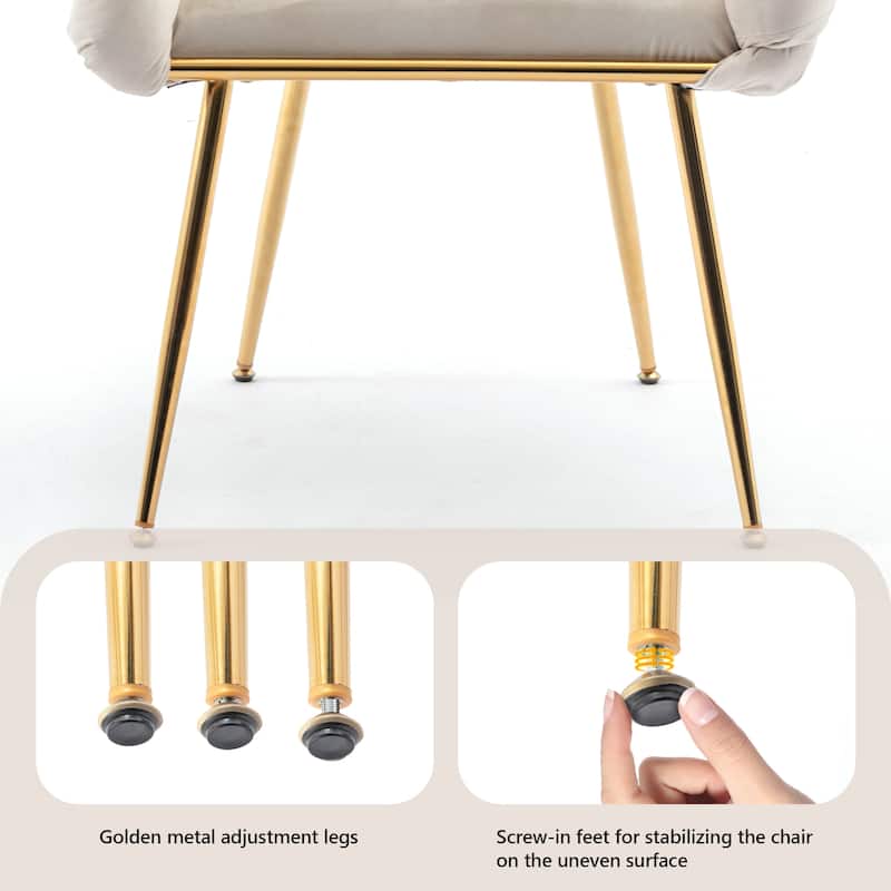 Modern Velvet Dining Chair with Metal Legs