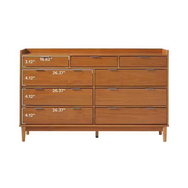 Walker Edison Modern Gallery Top Solid Wood Dresser - Bed Bath & Beyond -  35664676