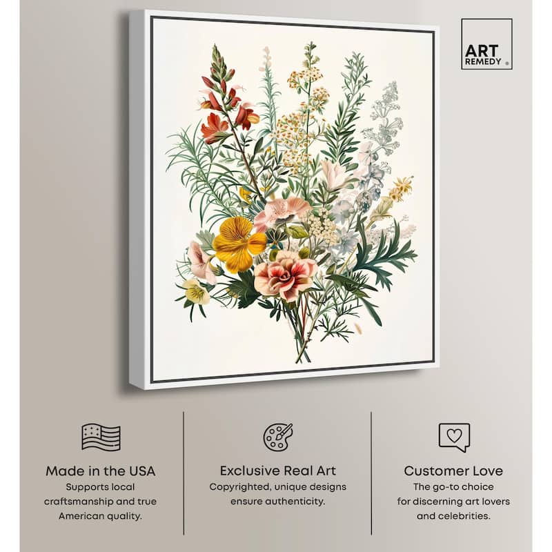 Quaint Bouquet Canvas by Art Remedy