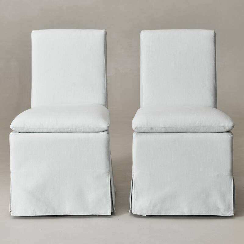 KINWELL Performance Fabric Slipcover Dining Chair Side Chair With Casters