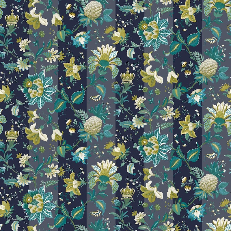 Arthouse Cornelia Navy Floral Stripe Wallpaper