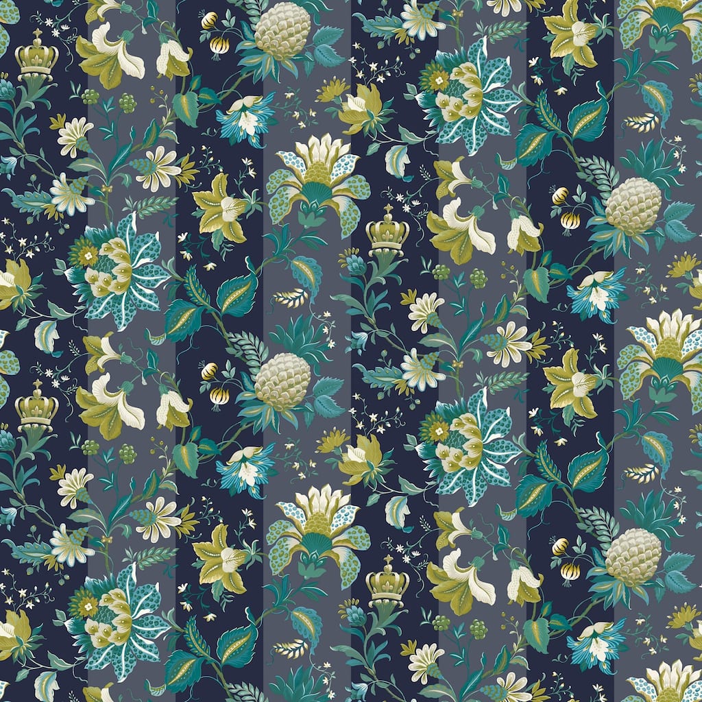 Arthouse Cornelia Navy Floral Stripe Wallpaper