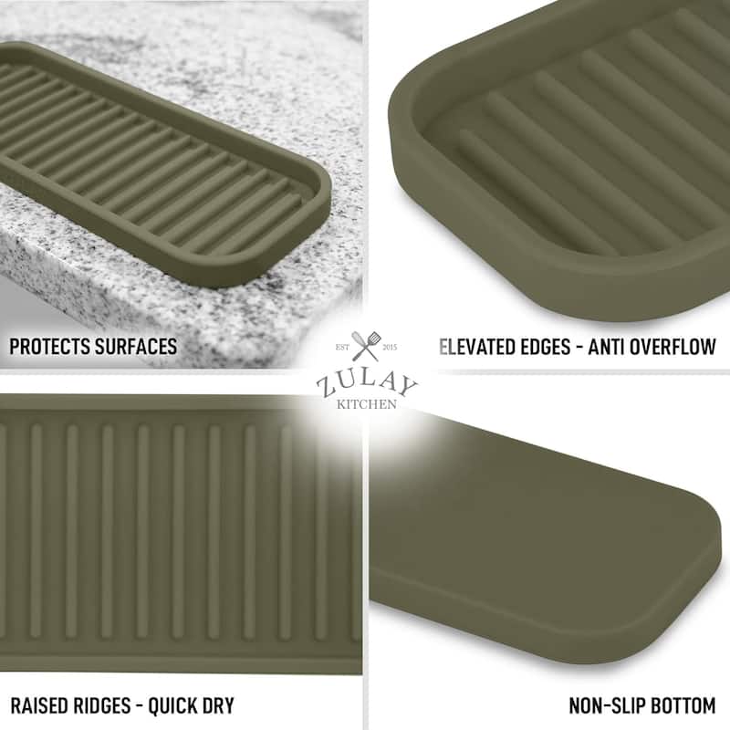 Zulay Kitchen Silicone Sponge Holder for Kitchen Sink