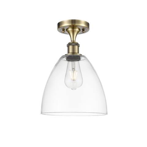 Innovations Lighting Bristol Glass - 1 Light 9" Semi-Flush Mount