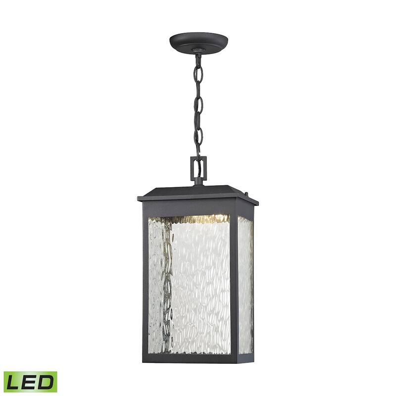Elk Home Newcastle Matte Black With Water Glass 1 Light Hanging
