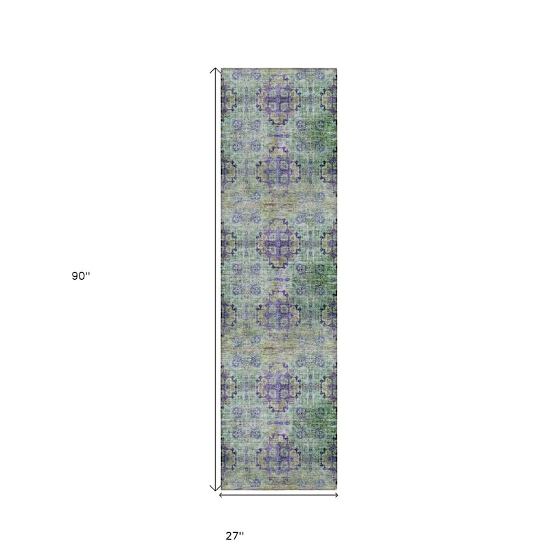 Altolu Garden-Inspired Weather Resistant Classic Meets Modern Runner Outdoor Rug