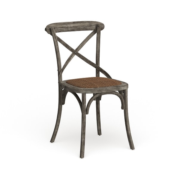 SAFAVIEH Franklin X Back Weathered Grey Oak Dining Chair Set of 2
