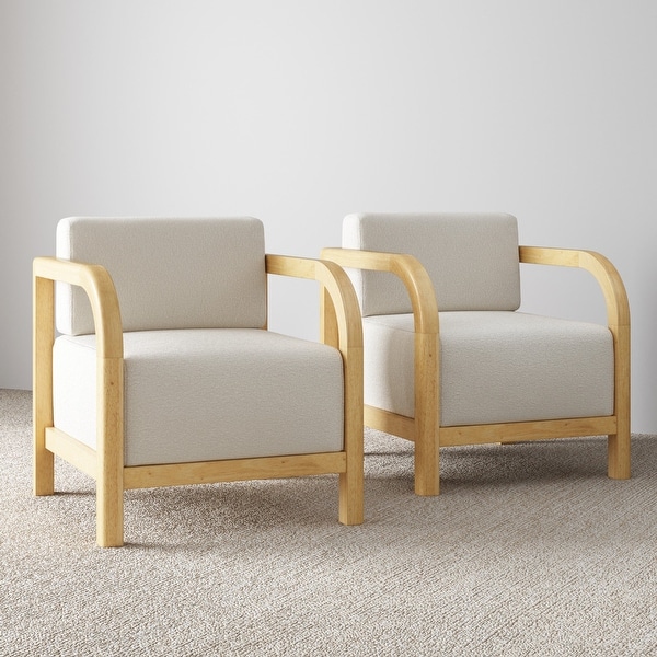 Jayden Scandinavian Accent Chair, Boucle Linen Upholstered Bedroom