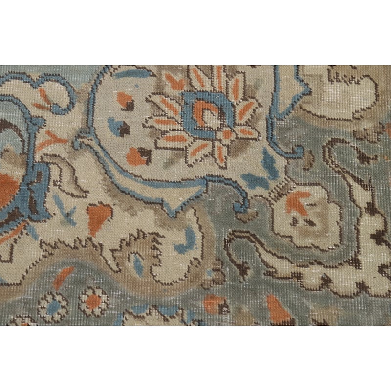 Light Blue Tabriz Persian Area Rug Traditional Handmade Wool Carpet - 8'6"x 12'10"