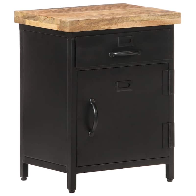 vidaXL Bedside Cabinet 15.7"x11.8"x20.5" Rough Mango Wood