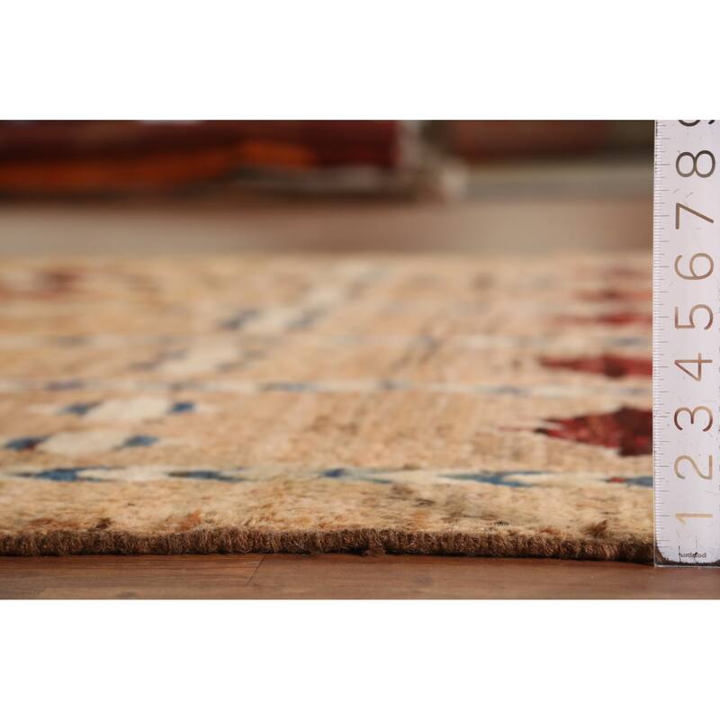 Geometric Tribal Moroccan Rug Hand-Knotted Multi-Color Wool Carpet - 6'9" x 9'7"