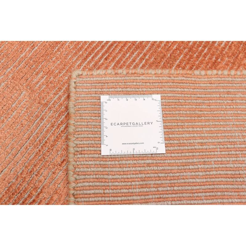 ECARPETGALLERY Hand Loomed Shimmer Copper Viscose, Wool Rug - 5'7 x 7'11