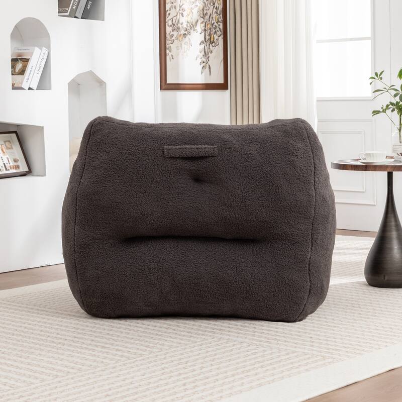 Teddy Fabric Bean Bag Chair, High Density Foam Bean Bag Sofa, Comfy Fluffy Lazy Sofa Chair Living Room, Bedroom