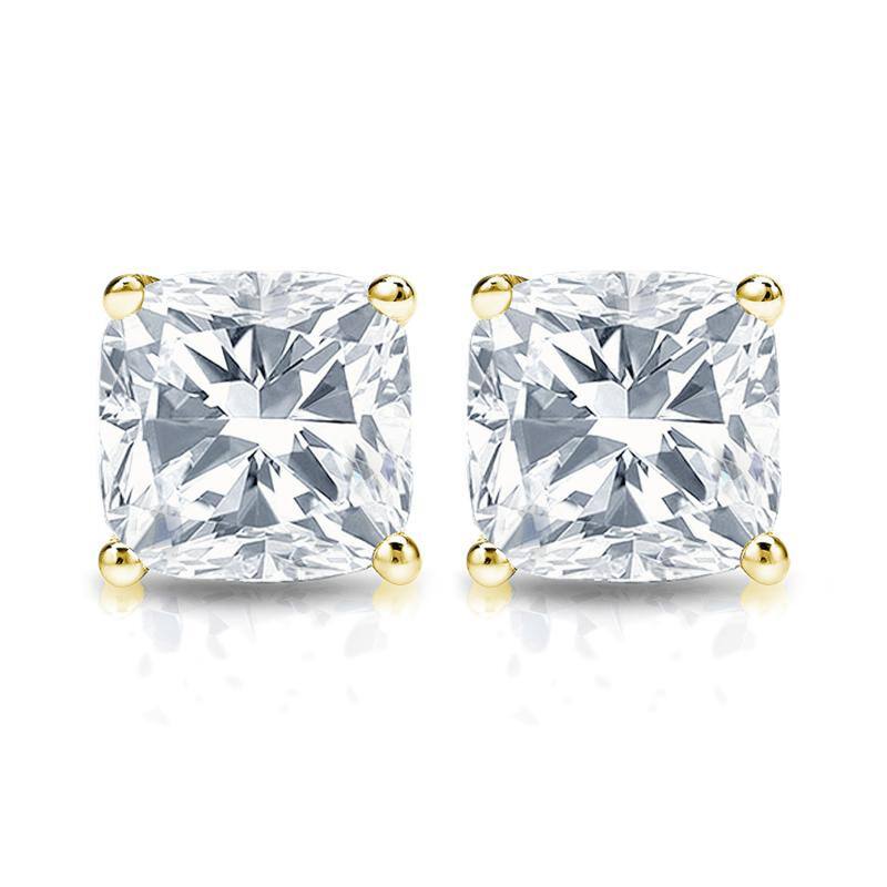 Auriya 14k Gold 1 1/2ctw Cushion Cut Diamond Stud Earrings (H-I, SI1-SI2)