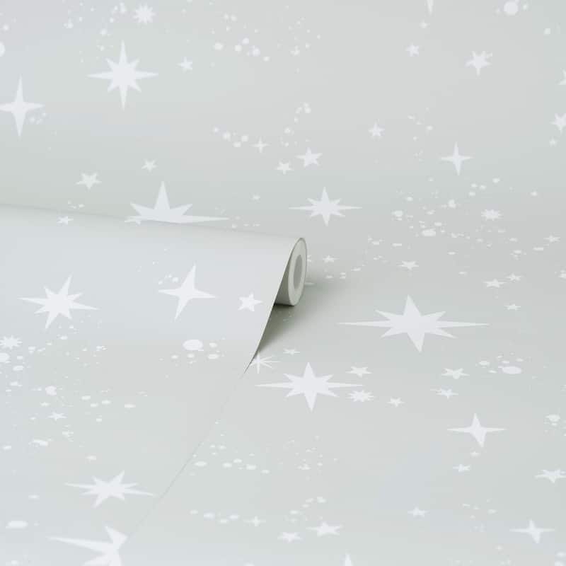 InHome Grey Scattered Stars Peel & Stick Wallpaper