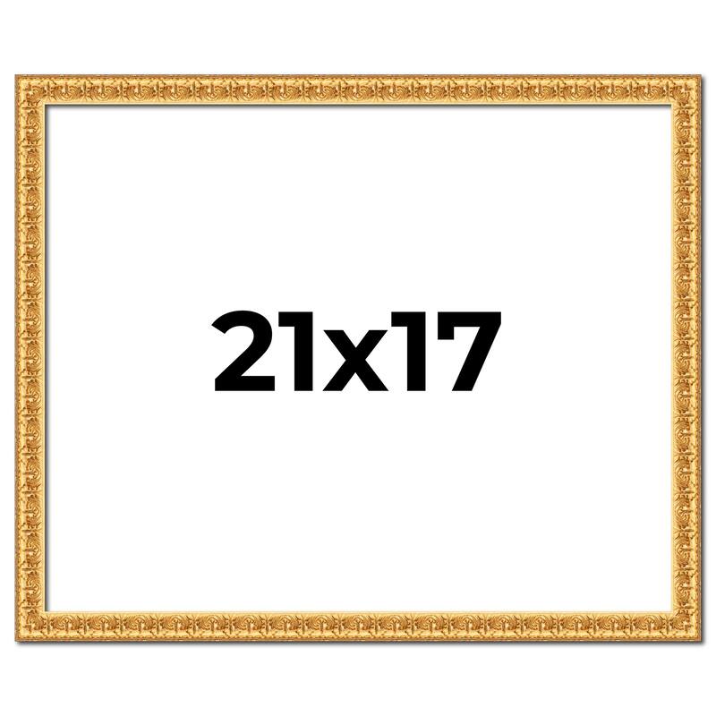 21x17 Frame Gold Real Wood Picture Frame Width 1 inches | Interior
