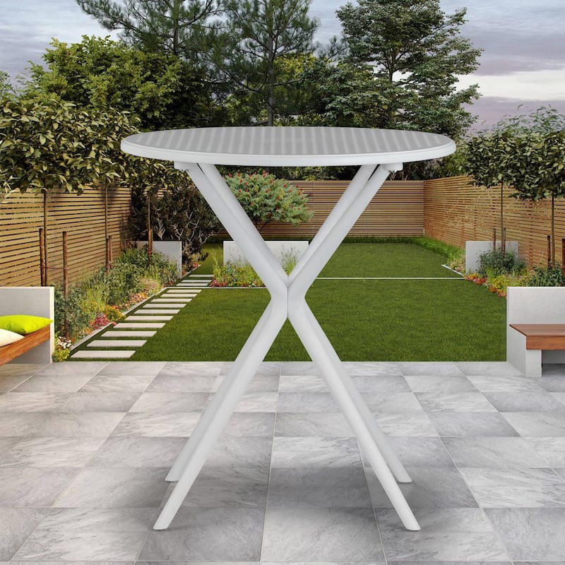 Bates White Plastic Round Dining Table