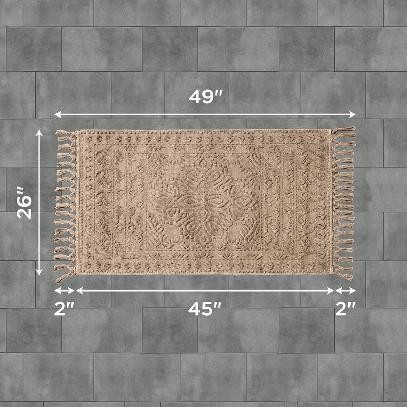 French Connection Nellore Fringe Cotton Bath Rug