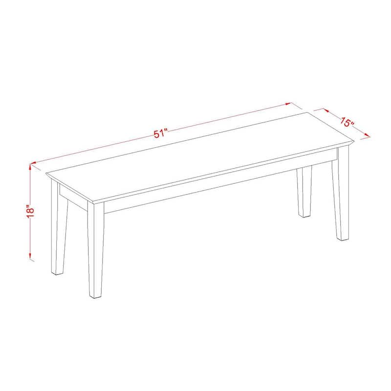 East West Furniture 5 Piece Dining Table Set- a Kitchen Table and 2 Dining Chairs with 2 Benches, 36x60 Inch, Linen White