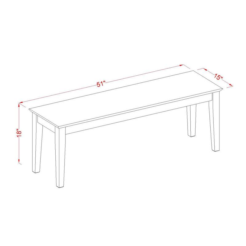 East West Furniture 5 Piece Dining Set- a Dining Table and 2 Kitchen Chairs with 2 Benches, 36x60 Inch, Linen White