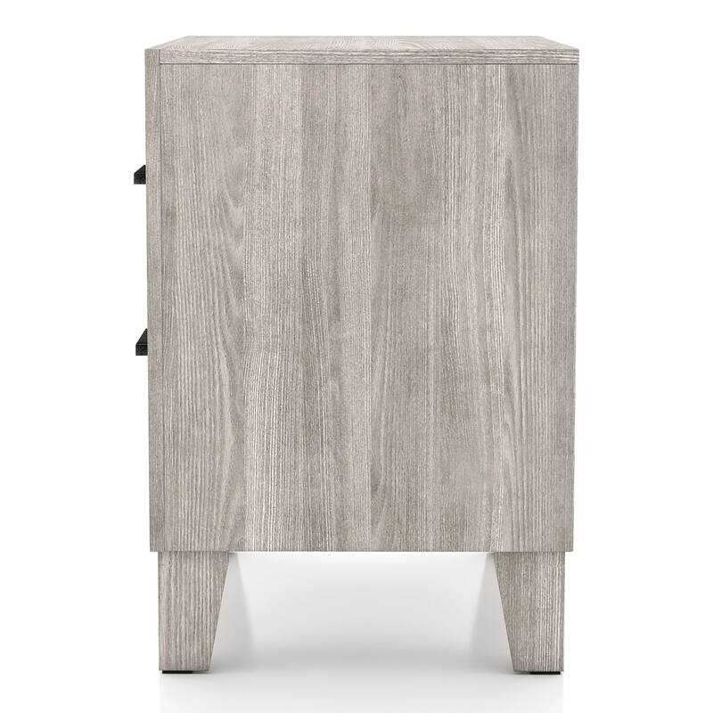 Furniture of America Holland Washed White Melamine Top 2-Drawer Nightstand