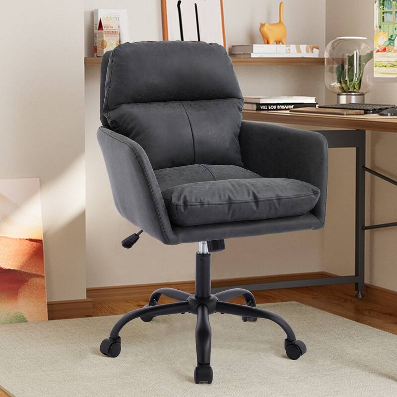 Modern Adjustable Height Office Chair - PU Leather Ergonomic Executive Chair for Home & Office