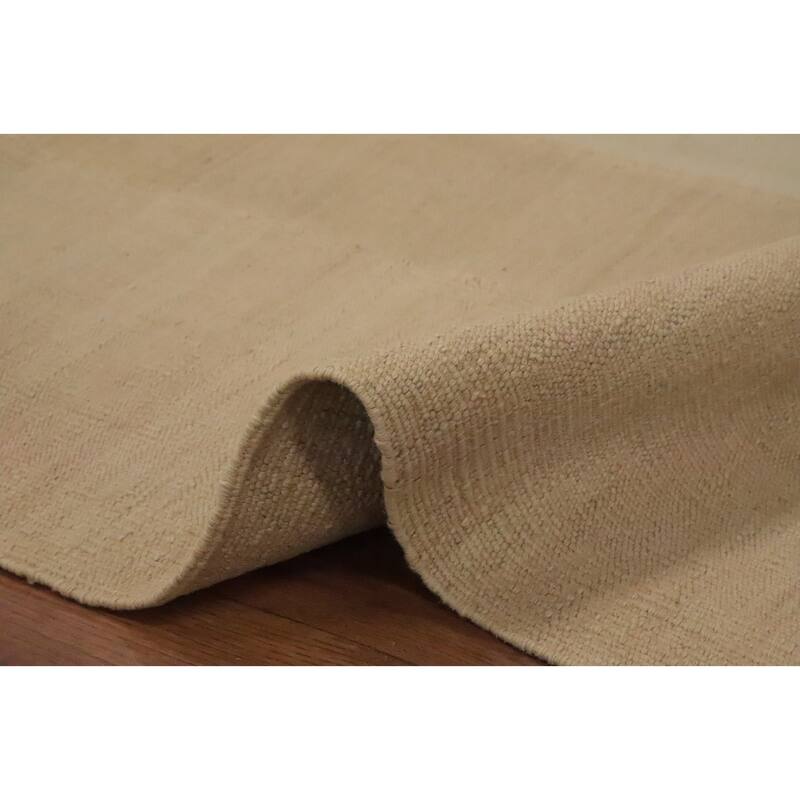 Hand Woven Oriental 100% Wool Carpet Southwestern Tribal Brown Kilim Area Rug - 9' 9'' X 8' 2''
