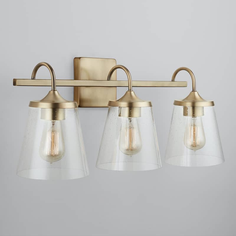 Jayne 3-light Bath/ Vanity Fixture w/ Clear Seeded Glass