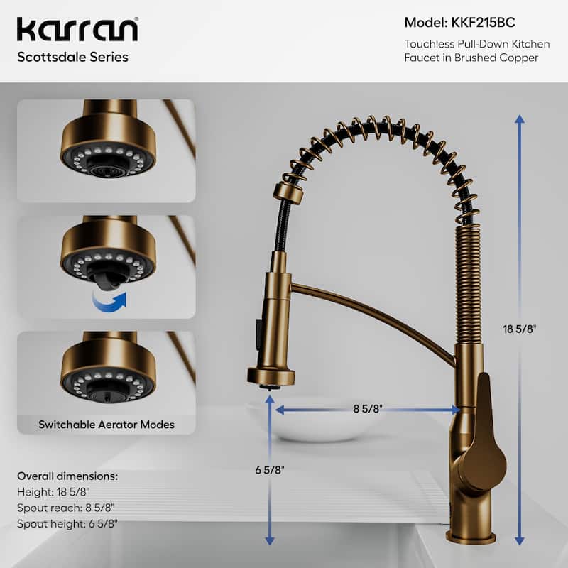 Karran Scottsdale Touchless Single-Handle Pull-Down Sprayer Kitchen Faucet