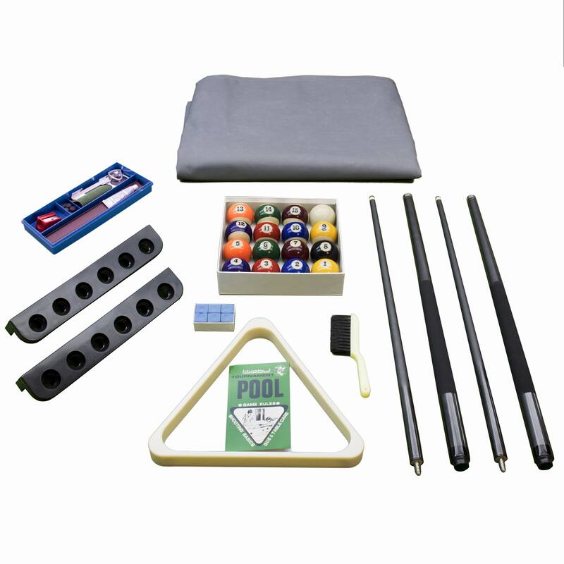Laguna Indoor/Outdoor 7ft Slate Pool Table Dining Set with 2 Benches & Accessories, Cement Finish