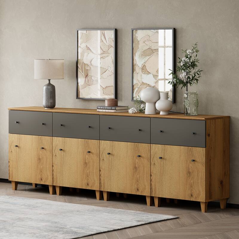 4-In-1 Buffet Cabinets for Dining Room, 94.4" Kitchen Sideboards