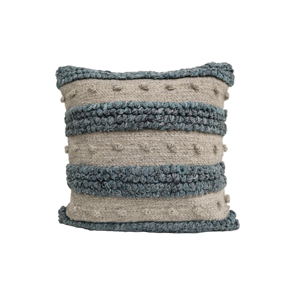 Home&Manor Vichy Wool & Cotton Designer Throw Pillow