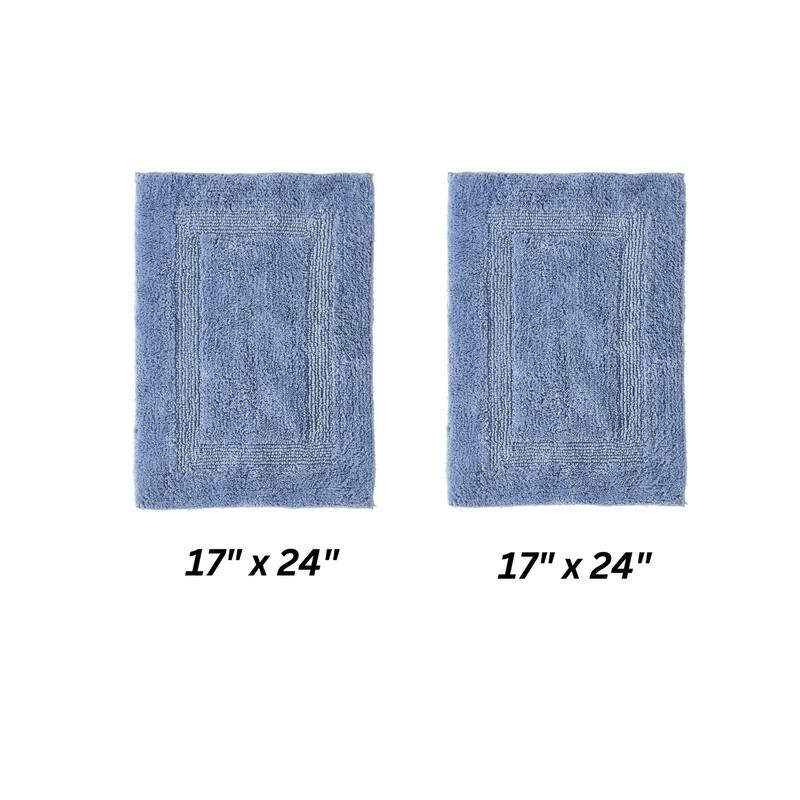 Better Trends Bath Rugs Set 100% Cotton Reversible Water Absorbent Bathroom Rug for Shower, Sink, Bath Mats - Lux Collection